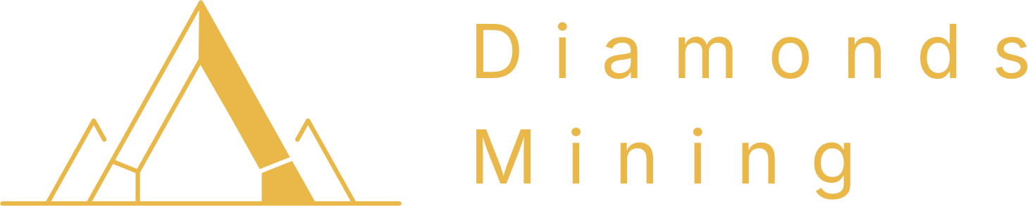 Diamonds Mining Logo in gold